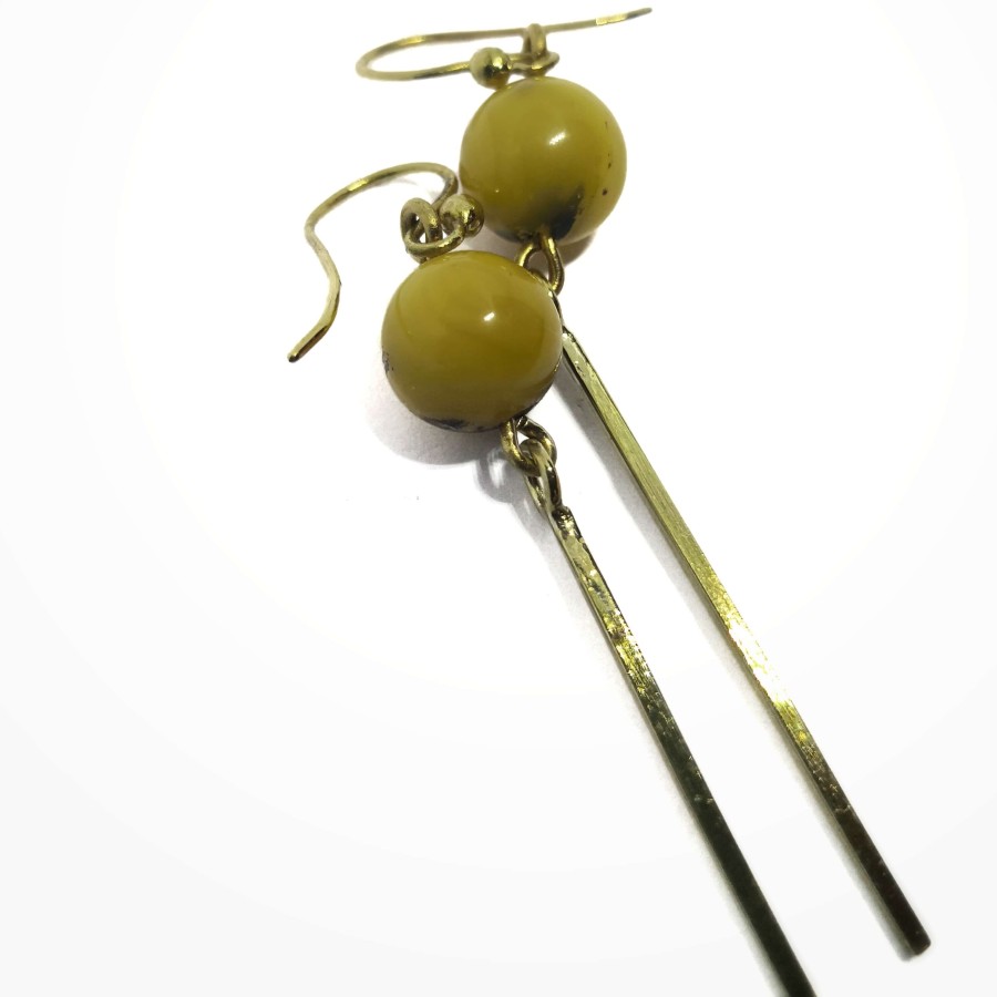 Žalvariniai auskarai ,,Geltonas rytas''